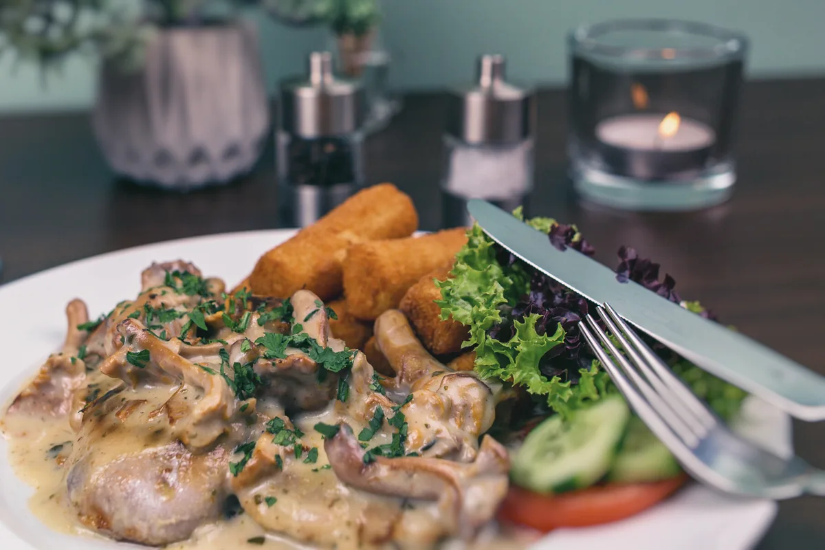Gericht aus dem historischen Bildbestand des Restaurants